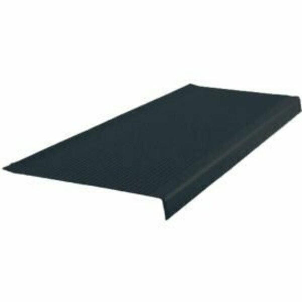 Roppe Vinyl Light Duty Ribbed Stair Tread Square Nose 12.41in x 48in Black 48161P100